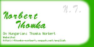 norbert thomka business card